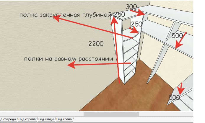Схема гардеробной
